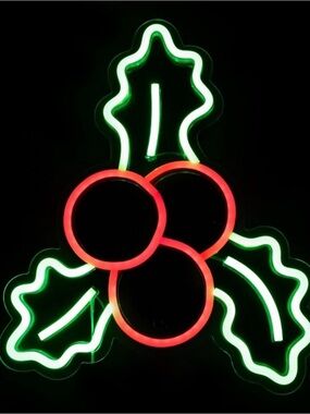 Northlight 12" LED Lighted Neon Style Holly Berries Christmas
Window Silhouette